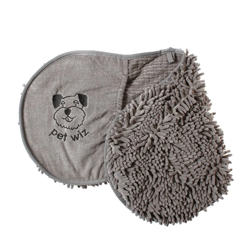 Microfibre Noodle Chenille Dog Drying Towel Gloves - Image 3
