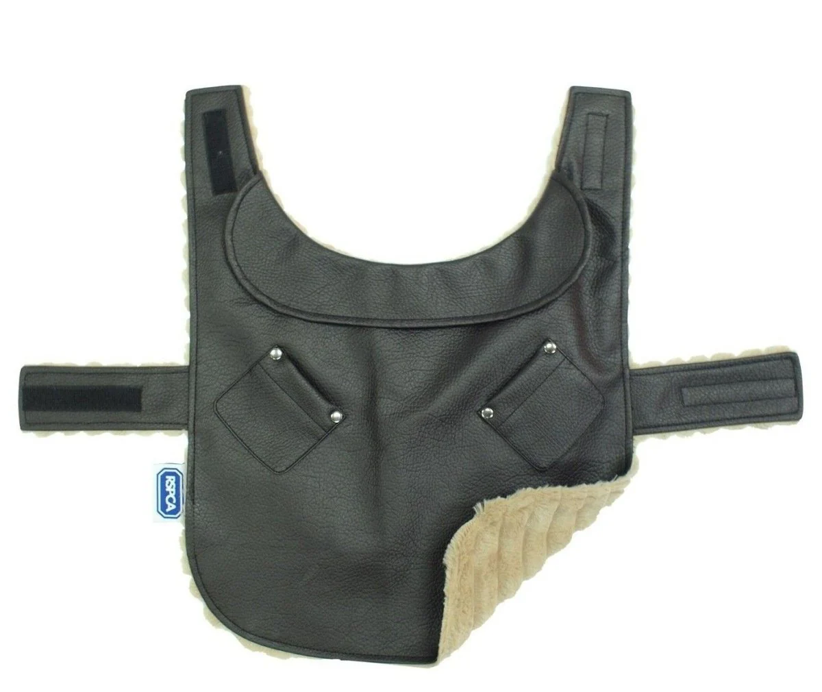 RSPCA Black Faux Leather Aviator Dog Jacket - Image 5