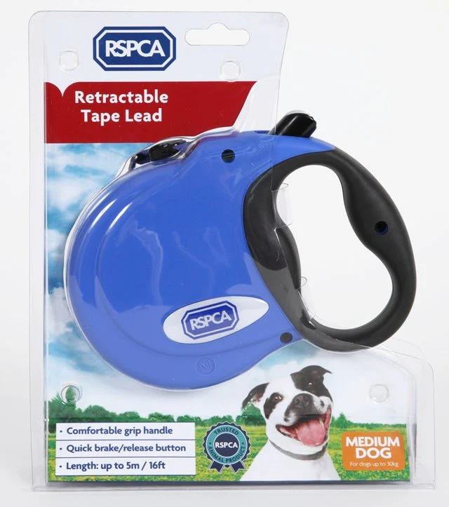 RSPCA Blue Retractable Tape Lead - Image 3